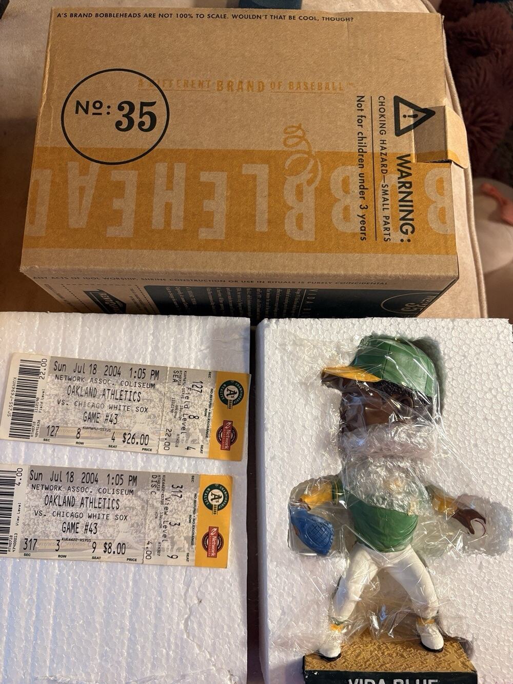 2004 Vida Blue Bobblehead 1971 MVP SGA NEW Oakland A's Athletics World Series X